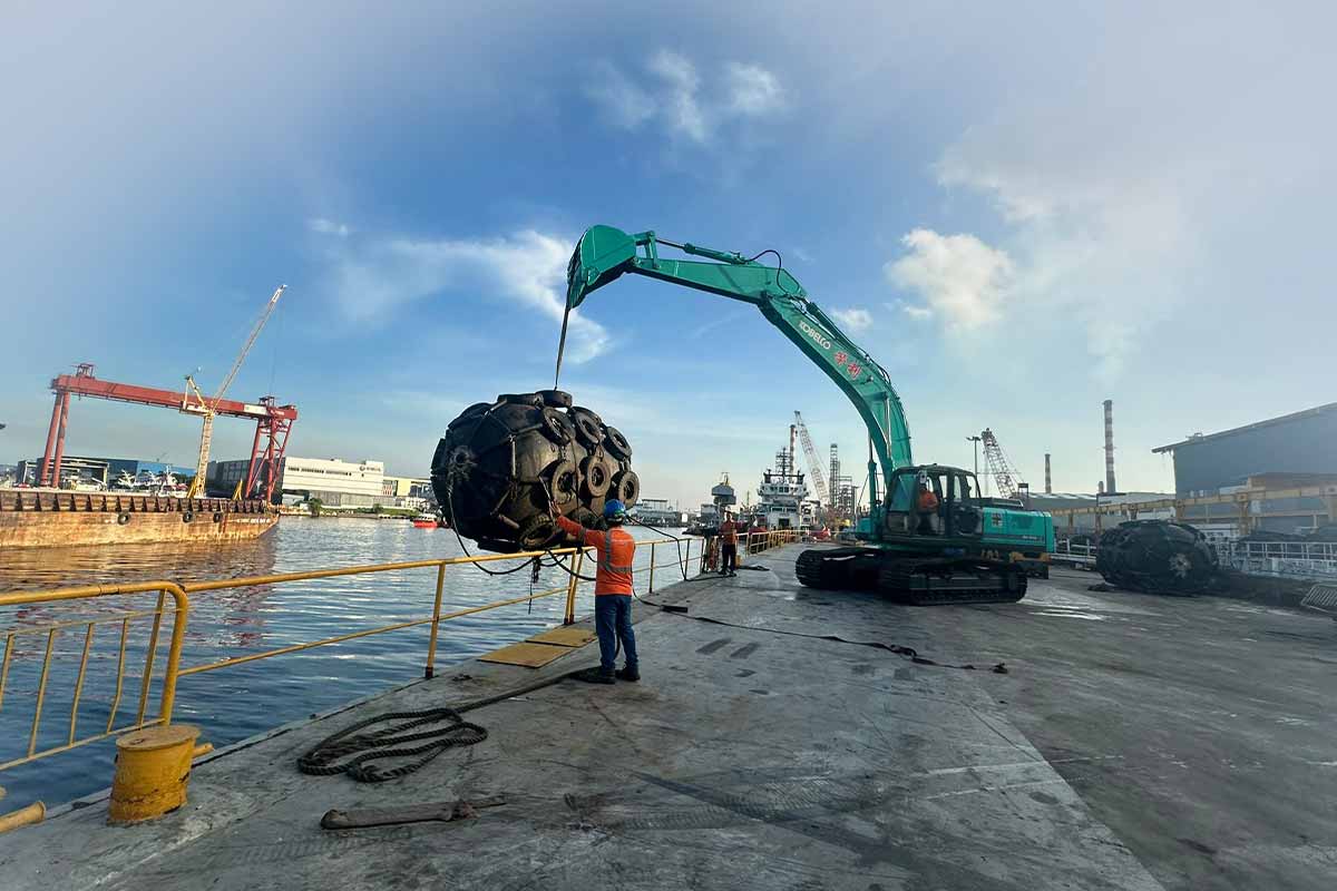 Afloat and voyage repair works carried out on a commercial vessel at sea to ensure continuous ship operations