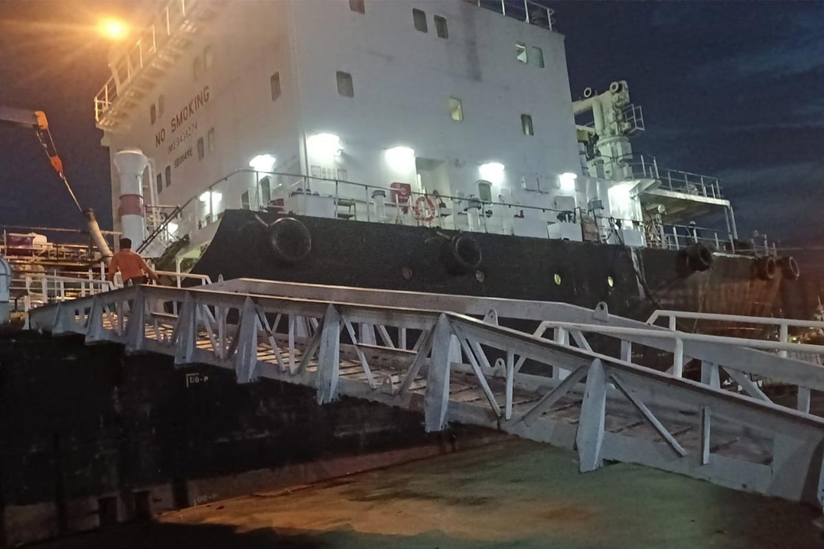 Afloat and voyage repair works carried out on a commercial vessel at sea to ensure continuous ship operations